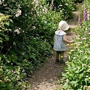 12M-24M - VINTAGE Tunic/Dress Floral Baby Dress with White Collar Cottagecore